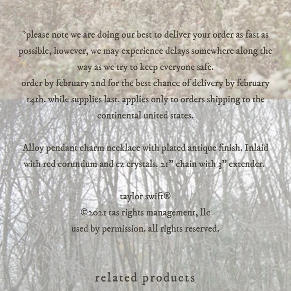 SOLD - NEW Taylor Swift Evermore Gold Rush Necklace - Picture 5 of 6